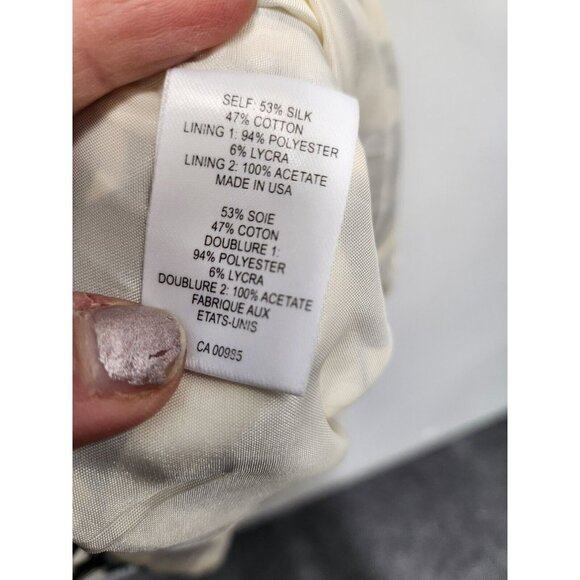 Nanette Lepore Womens Sleeveless Bustier Top Sz 8 Black Ivory Silk Blend Printed - Picture 9 of 9